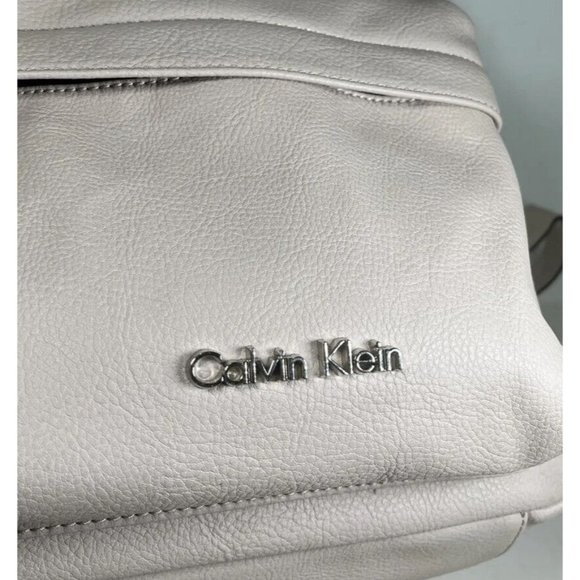 Calvin Klein Light Beige Faux Leather Backpack - Picture 14 of 15